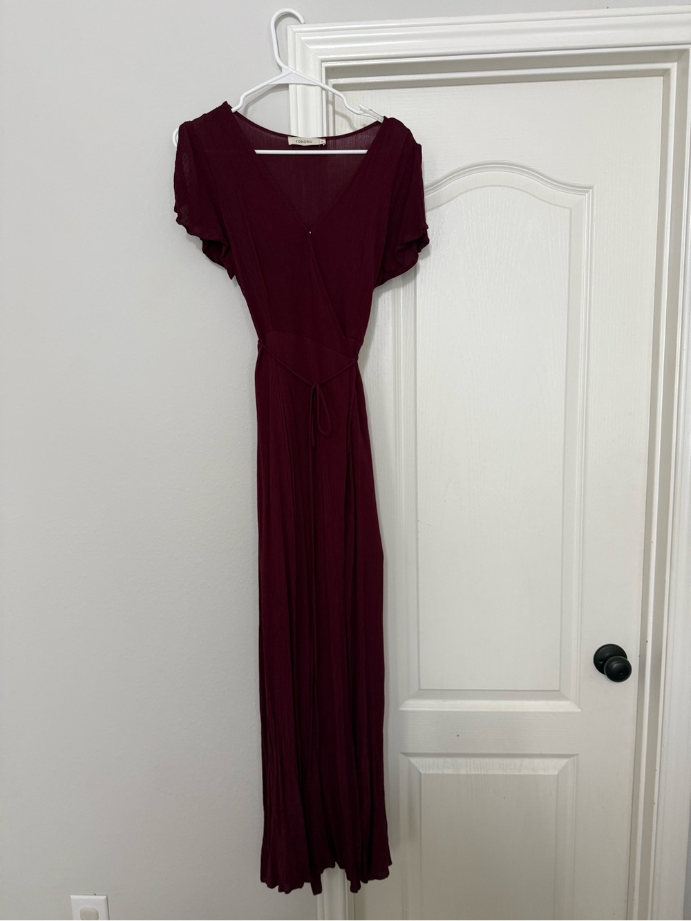 Rokoko Burgundy True Wrap Maxi Dress - Size M